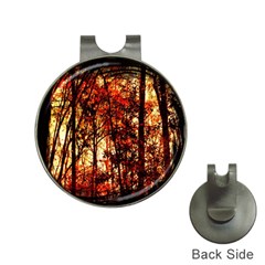 Forest Trees Abstract Hat Clips With Golf Markers by Nexatart