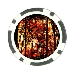 Forest Trees Abstract Poker Chip Card Guard by Nexatart