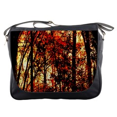 Forest Trees Abstract Messenger Bags by Nexatart