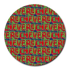 Typographic Graffiti Pattern Round Mousepads by dflcprints