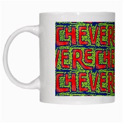 Typographic Graffiti Pattern White Mugs by dflcprints