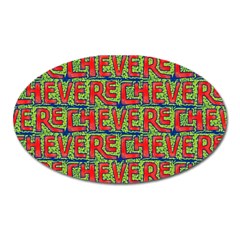 Typographic Graffiti Pattern Oval Magnet by dflcprints