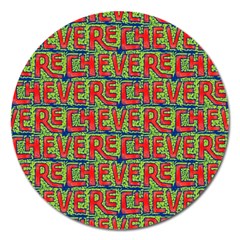 Typographic Graffiti Pattern Magnet 5  (round) by dflcprints