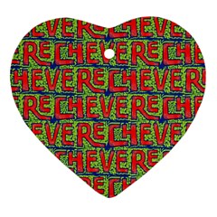 Typographic Graffiti Pattern Heart Ornament (two Sides) by dflcprints