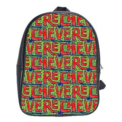 Typographic Graffiti Pattern School Bags (xl)  by dflcprints