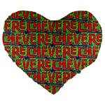 Typographic Graffiti Pattern Large 19  Premium Heart Shape Cushions Front