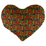 Typographic Graffiti Pattern Large 19  Premium Heart Shape Cushions Back