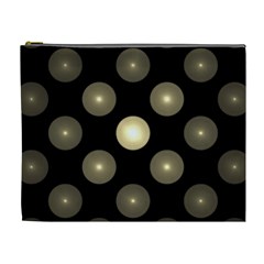 Gray Balls On Black Background Cosmetic Bag (xl) by Nexatart