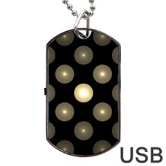 Gray Balls On Black Background Dog Tag Usb Flash (two Sides) by Nexatart