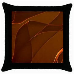 Brown Background Waves Abstract Brown Ribbon Swirling Shapes Throw Pillow Case (black) by Nexatart