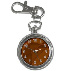 Brown Background Waves Abstract Brown Ribbon Swirling Shapes Key Chain Watches by Nexatart