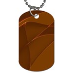 Brown Background Waves Abstract Brown Ribbon Swirling Shapes Dog Tag (One Side) Front