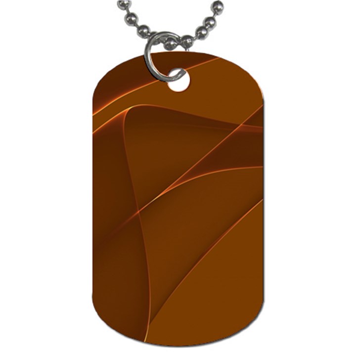 Brown Background Waves Abstract Brown Ribbon Swirling Shapes Dog Tag (One Side)