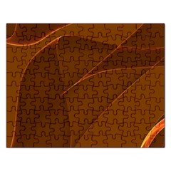 Brown Background Waves Abstract Brown Ribbon Swirling Shapes Rectangular Jigsaw Puzzl by Nexatart