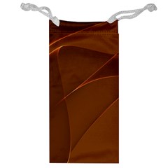 Brown Background Waves Abstract Brown Ribbon Swirling Shapes Jewelry Bag by Nexatart