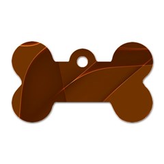 Brown Background Waves Abstract Brown Ribbon Swirling Shapes Dog Tag Bone (two Sides) by Nexatart