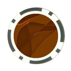 Brown Background Waves Abstract Brown Ribbon Swirling Shapes Poker Chip Card Guard (10 Pack) by Nexatart