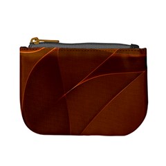 Brown Background Waves Abstract Brown Ribbon Swirling Shapes Mini Coin Purses by Nexatart