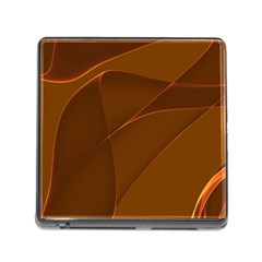 Brown Background Waves Abstract Brown Ribbon Swirling Shapes Memory Card Reader (square) by Nexatart