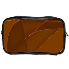 Brown Background Waves Abstract Brown Ribbon Swirling Shapes Toiletries Bags 2-side by Nexatart