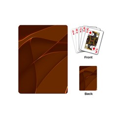 Brown Background Waves Abstract Brown Ribbon Swirling Shapes Playing Cards (mini)  by Nexatart