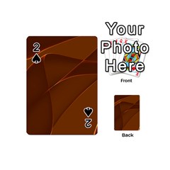 Brown Background Waves Abstract Brown Ribbon Swirling Shapes Playing Cards 54 (mini)  by Nexatart