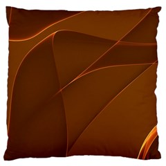 Brown Background Waves Abstract Brown Ribbon Swirling Shapes Large Cushion Case (two Sides) by Nexatart