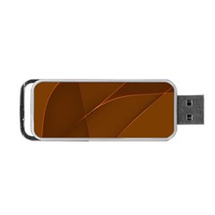 Brown Background Waves Abstract Brown Ribbon Swirling Shapes Portable Usb Flash (two Sides) by Nexatart