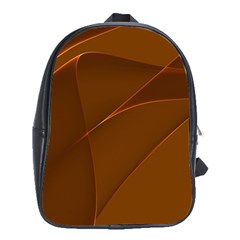 Brown Background Waves Abstract Brown Ribbon Swirling Shapes School Bags (xl)  by Nexatart