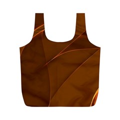 Brown Background Waves Abstract Brown Ribbon Swirling Shapes Full Print Recycle Bags (m)  by Nexatart