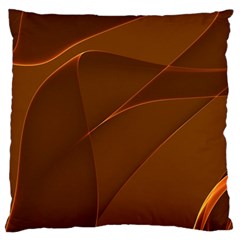 Brown Background Waves Abstract Brown Ribbon Swirling Shapes Standard Flano Cushion Case (one Side) by Nexatart