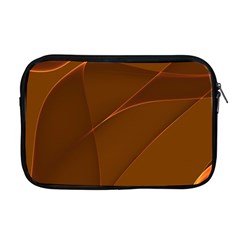 Brown Background Waves Abstract Brown Ribbon Swirling Shapes Apple Macbook Pro 17  Zipper Case by Nexatart