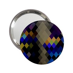 Background Of Blue Gold Brown Tan Purple Diamonds 2 25  Handbag Mirrors by Nexatart