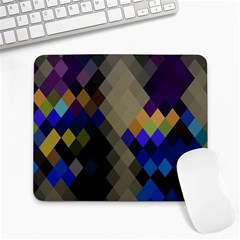 Background Of Blue Gold Brown Tan Purple Diamonds Large Mousepads by Nexatart