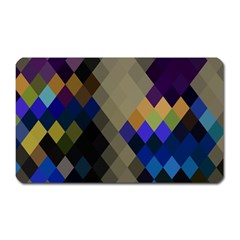 Background Of Blue Gold Brown Tan Purple Diamonds Magnet (rectangular) by Nexatart