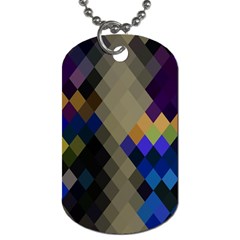 Background Of Blue Gold Brown Tan Purple Diamonds Dog Tag (one Side) by Nexatart