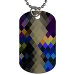 Background Of Blue Gold Brown Tan Purple Diamonds Dog Tag (One Side) Front