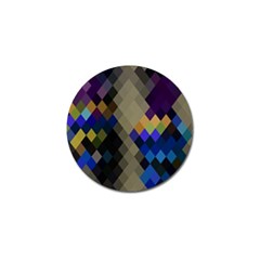 Background Of Blue Gold Brown Tan Purple Diamonds Golf Ball Marker (10 Pack) by Nexatart