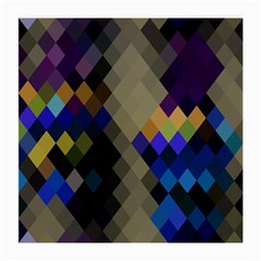 Background Of Blue Gold Brown Tan Purple Diamonds Medium Glasses Cloth (2-side) by Nexatart