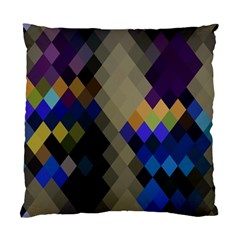 Background Of Blue Gold Brown Tan Purple Diamonds Standard Cushion Case (two Sides) by Nexatart