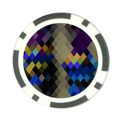 Background Of Blue Gold Brown Tan Purple Diamonds Poker Chip Card Guard (10 Pack) by Nexatart