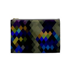 Background Of Blue Gold Brown Tan Purple Diamonds Cosmetic Bag (medium)  by Nexatart