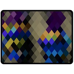 Background Of Blue Gold Brown Tan Purple Diamonds Fleece Blanket (large)  by Nexatart