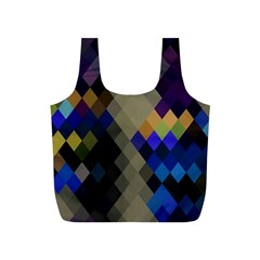 Background Of Blue Gold Brown Tan Purple Diamonds Full Print Recycle Bags (s)  by Nexatart