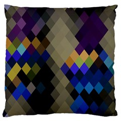 Background Of Blue Gold Brown Tan Purple Diamonds Standard Flano Cushion Case (one Side) by Nexatart