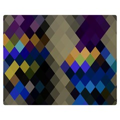 Background Of Blue Gold Brown Tan Purple Diamonds Double Sided Flano Blanket (medium)  by Nexatart