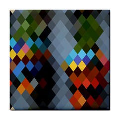 Diamond Abstract Background Background Of Diamonds In Colors Of Orange Yellow Green Blue And More Tile Coasters by Nexatart