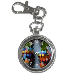 Diamond Abstract Background Background Of Diamonds In Colors Of Orange Yellow Green Blue And More Key Chain Watches by Nexatart