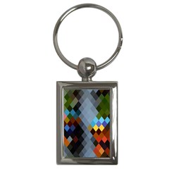 Diamond Abstract Background Background Of Diamonds In Colors Of Orange Yellow Green Blue And More Key Chains (rectangle)  by Nexatart