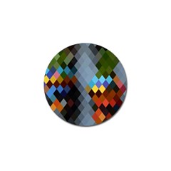 Diamond Abstract Background Background Of Diamonds In Colors Of Orange Yellow Green Blue And More Golf Ball Marker by Nexatart